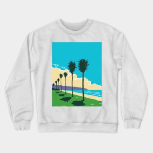 La Jolla Shores Beach in San Diego California WPA Poster Art Crewneck Sweatshirt